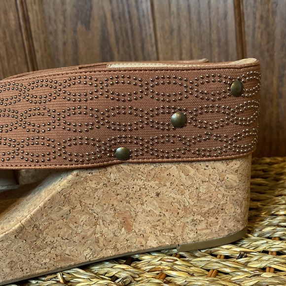 Lucky Brand Miller Wedge Studded Sandal-Brown-Women’s Size 9.5 - Picture 7 of 13